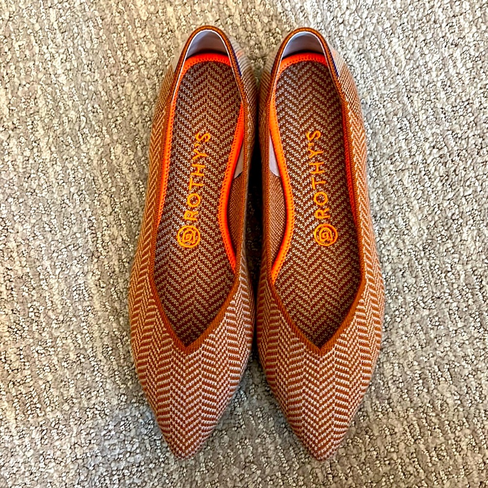 Rothy’s The Point in Herringbone neutral Merino Wool